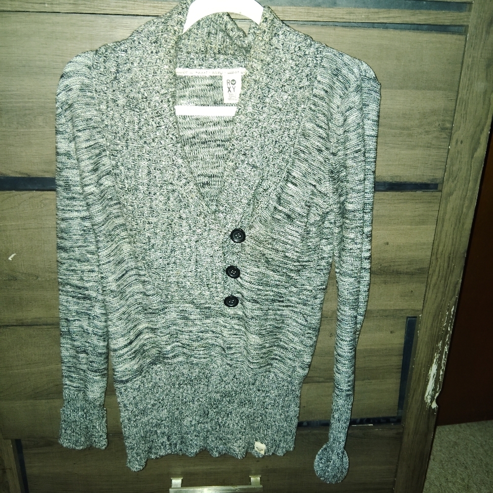 ROXY Y2K V neck Fitted Sweater